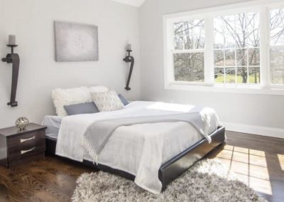 a bedroom set up